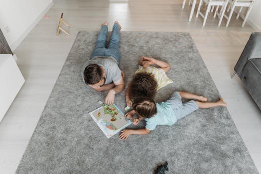 family playing games together