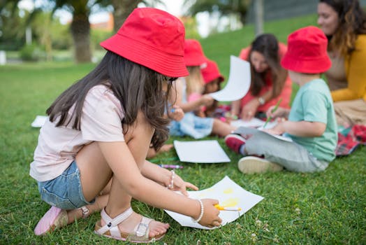 happy family engaging in outdoor activities