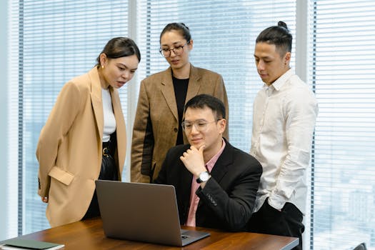 team collaboration on video call