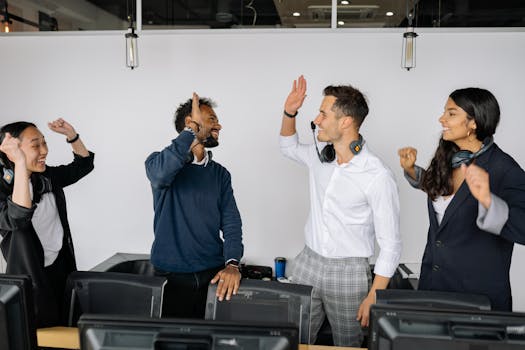 image of a team celebrating a success