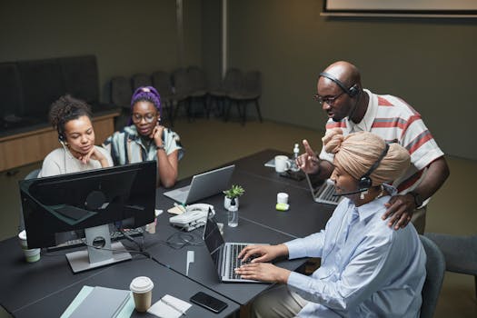 team collaborating over a video call