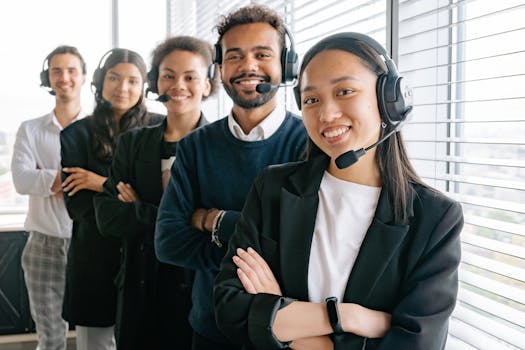 happy remote team having a meeting