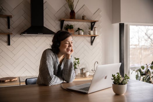 happy remote worker enjoying flexible hours