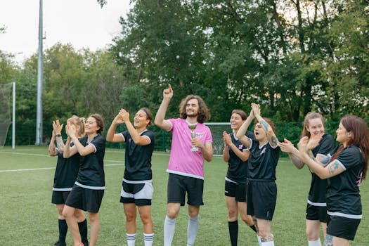 team celebrating a success