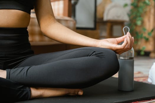 person practicing breathing exercises