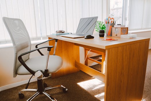 ergonomic desk setup