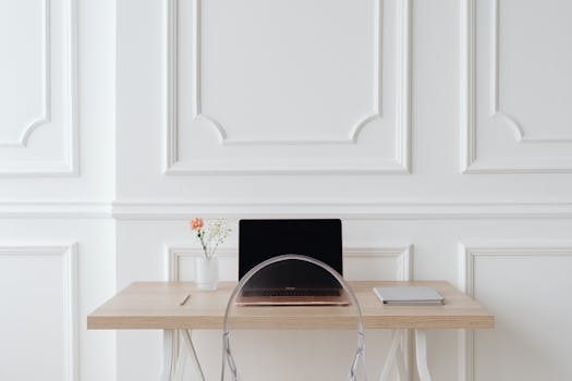 a serene home office setup promoting productivity